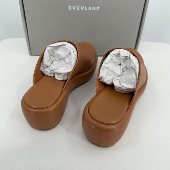 Everlane The Puffa Flatform in Brown Leather sz 7.5 Women's Chunky Platform Clog - Picture 9 of 12